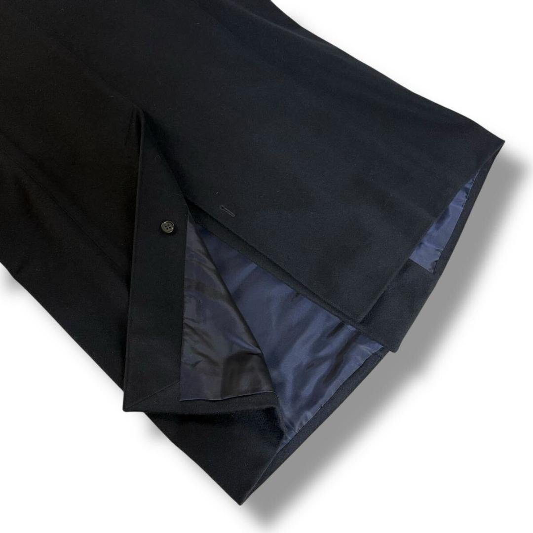 【美品】アルマーニ ウールカシミヤ チェスターコート ネイビー 46 イタリア製