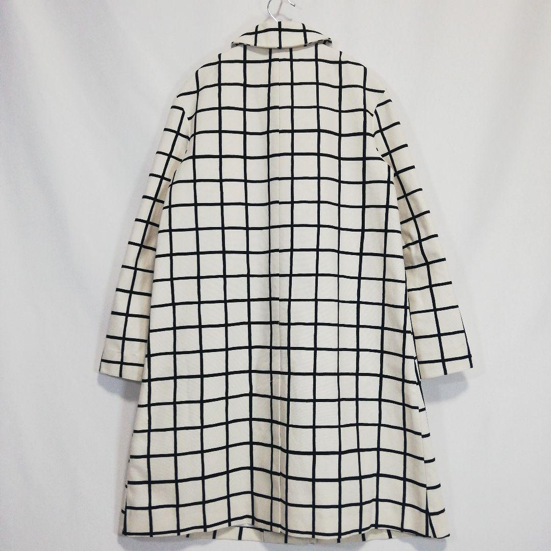 marimekko ステンカラーコート ホワイト 白 チェック マリメッコ 34