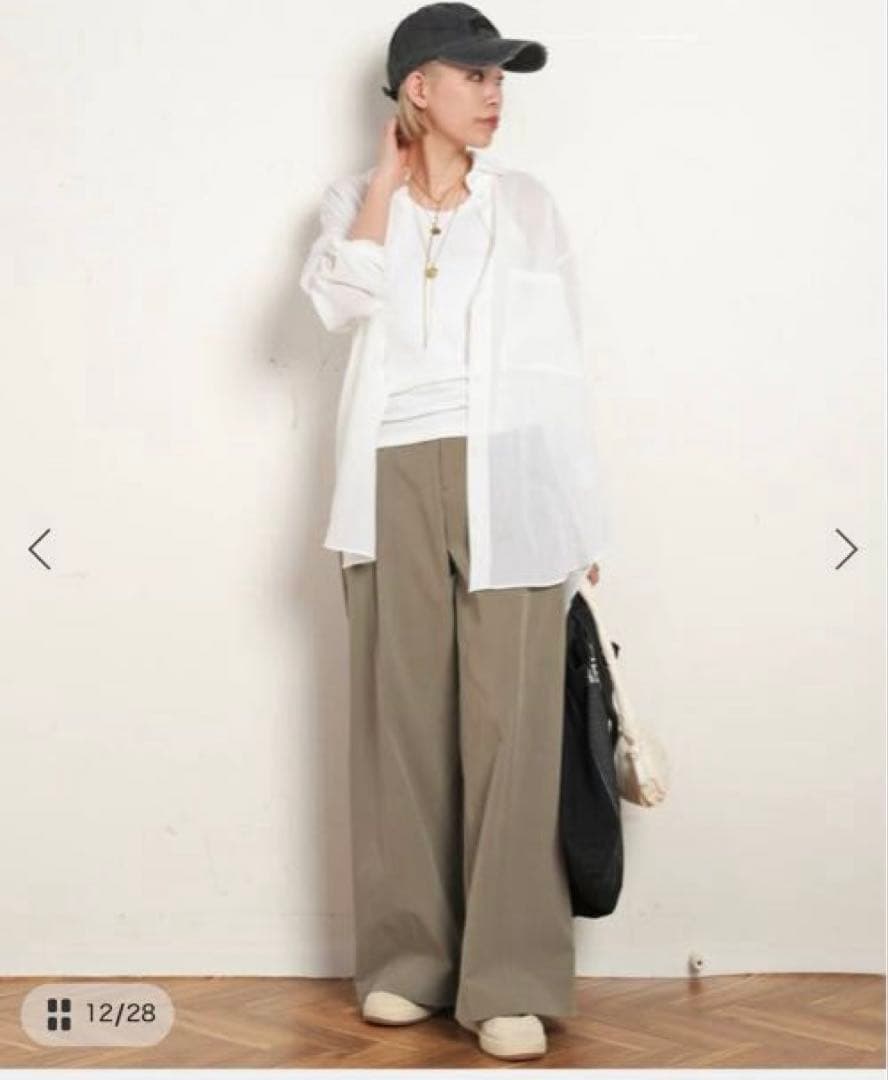 〈AP STUDIO〉コットンナイロンワイドパンツ/38