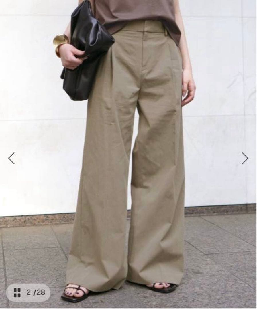 〈AP STUDIO〉コットンナイロンワイドパンツ/38