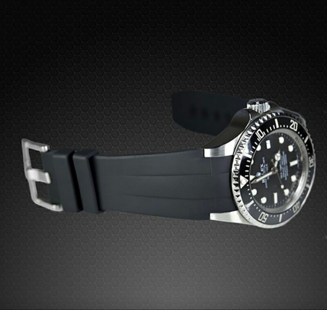 Rubber B ロレックス・ヨットマスター35ミリ用ラバーベルト ブラック