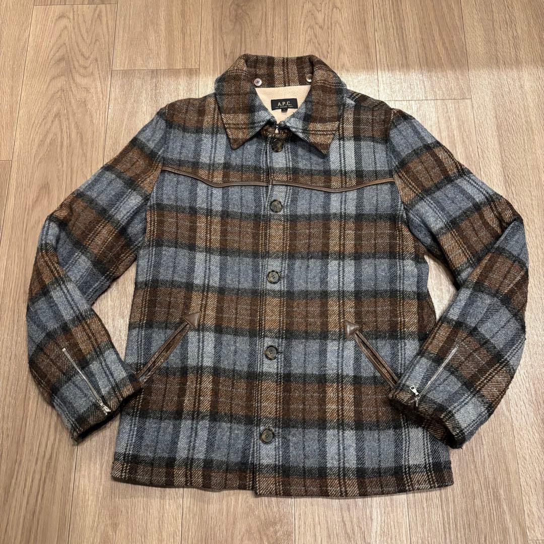 A.P. C アーペーセー チェック柄 ウールジャケット