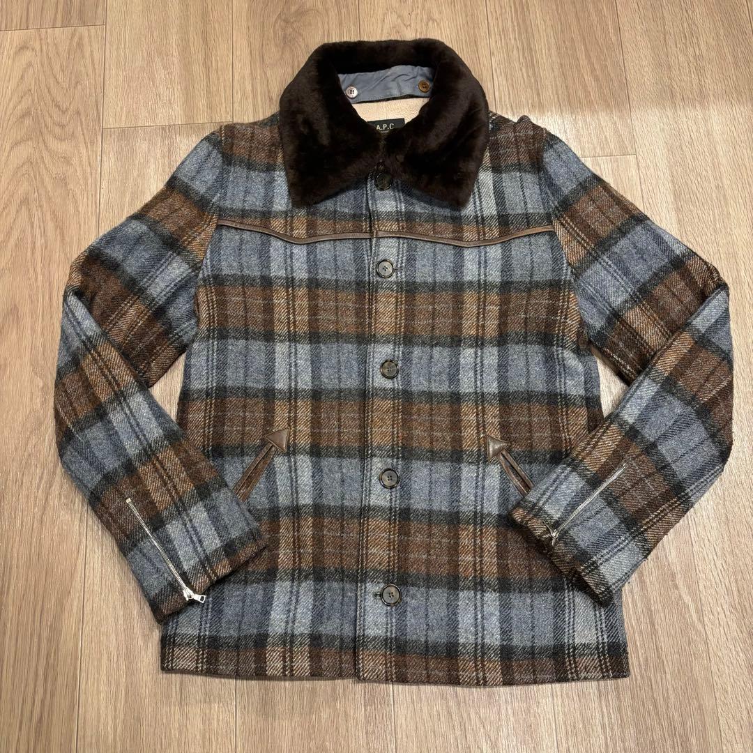 A.P. C アーペーセー チェック柄 ウールジャケット