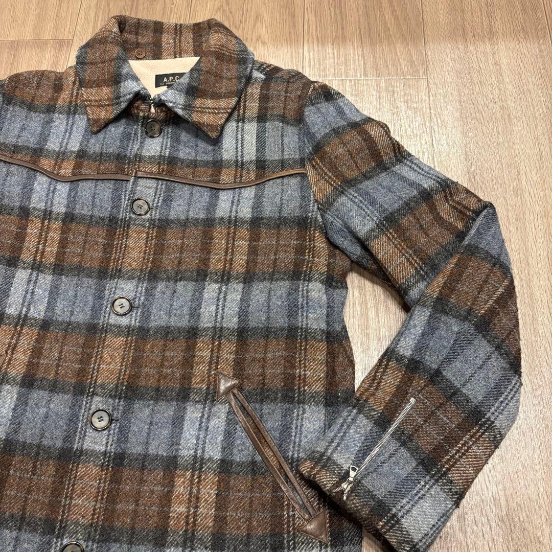 A.P. C アーペーセー チェック柄 ウールジャケット