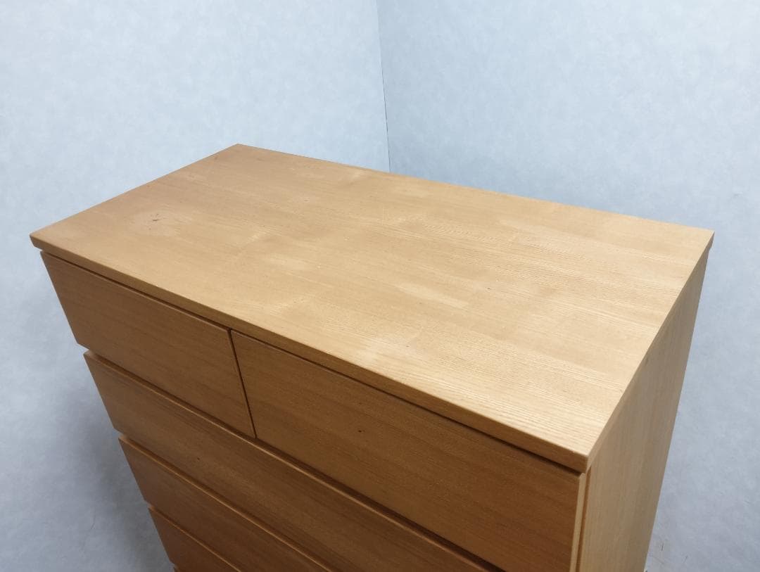 K☆195 無印良品 6段チェスト タモ材