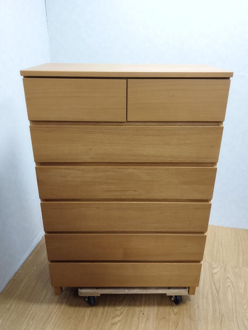 K☆195 無印良品 6段チェスト タモ材