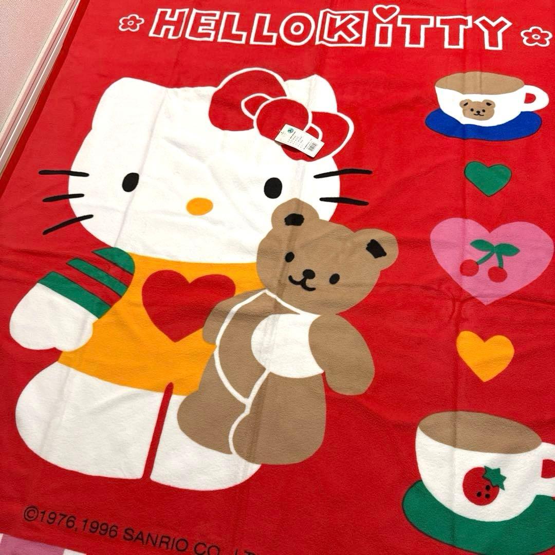 【HELLO KITTY】　タグ付き 未使用 ハローキティ　綿毛布　1996年製