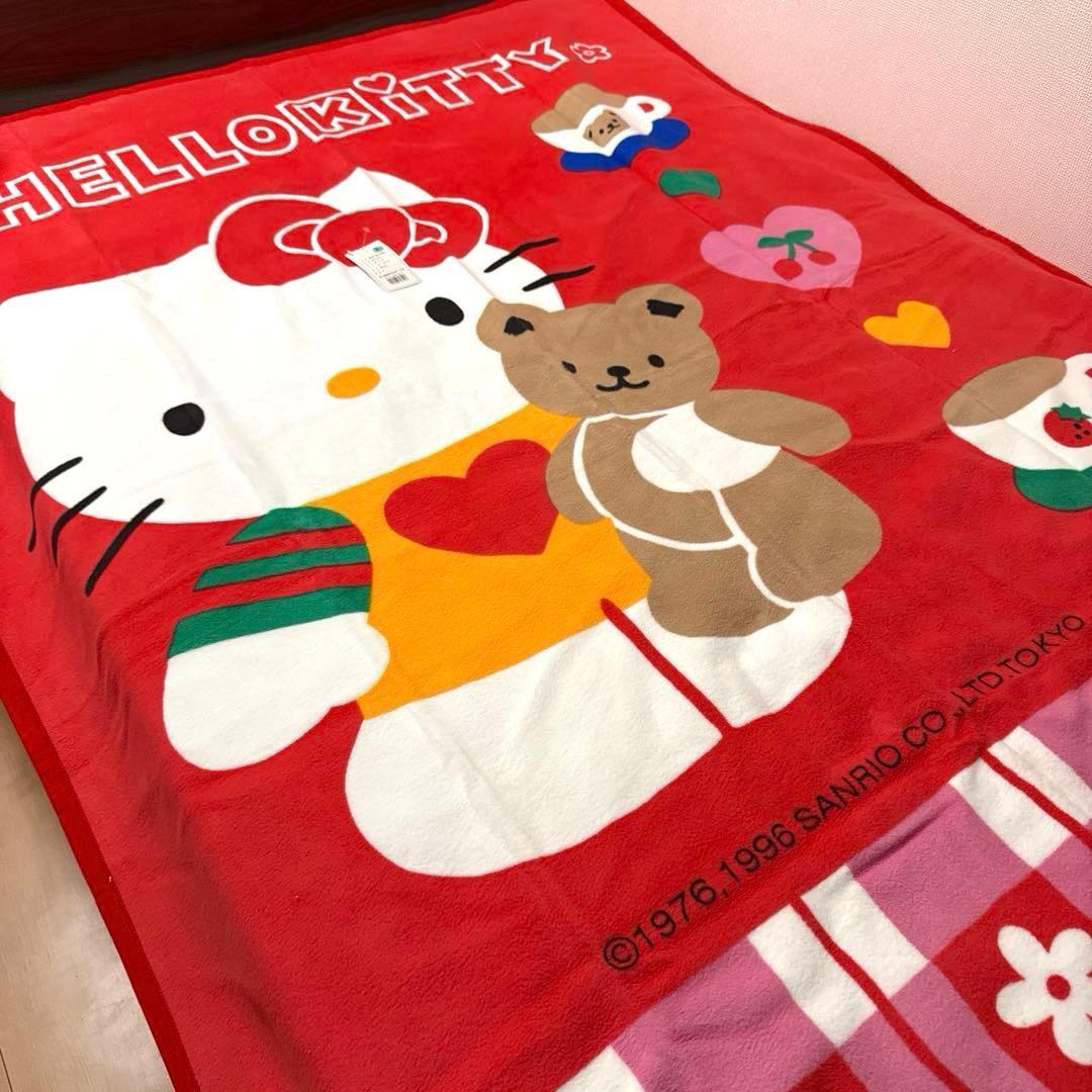 【HELLO KITTY】　タグ付き 未使用 ハローキティ　綿毛布　1996年製