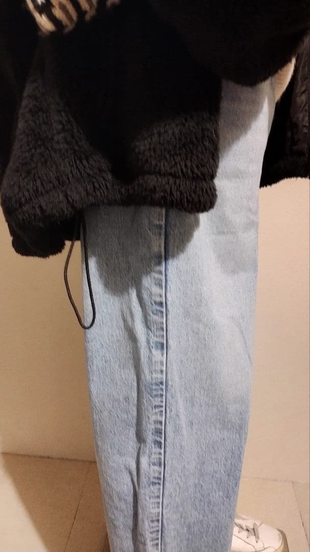 C6813 ソフトフリースブルゾン×ニットコーデ