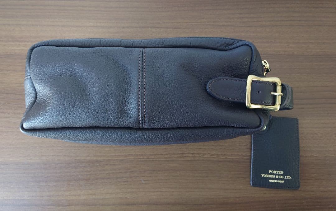 美品　ポーター　PORTER WITH ウイズブ　ラウン レザーポーチ