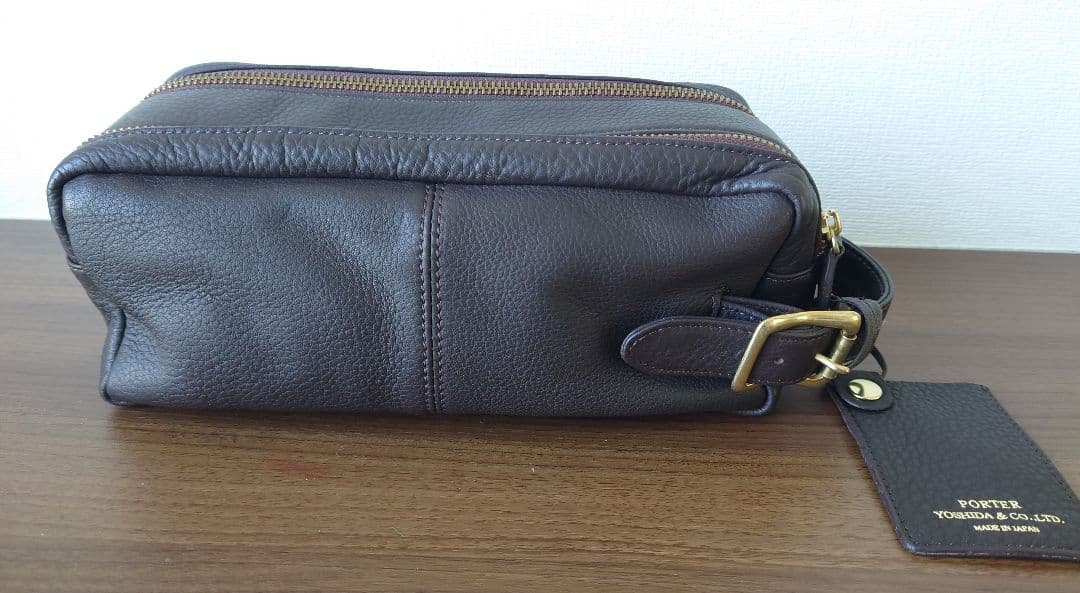 美品　ポーター　PORTER WITH ウイズブ　ラウン レザーポーチ