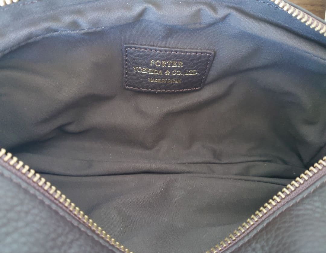 美品　ポーター　PORTER WITH ウイズブ　ラウン レザーポーチ
