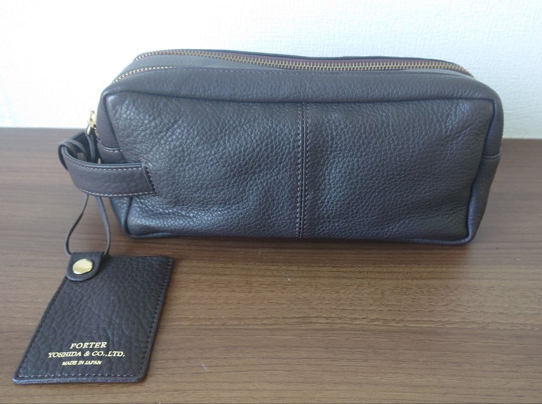 美品　ポーター　PORTER WITH ウイズブ　ラウン レザーポーチ