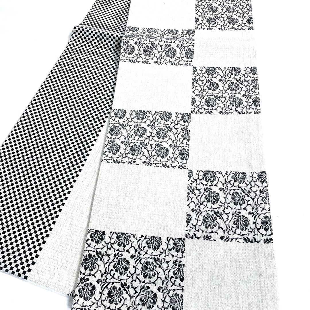 専用 帯5045 ●高級 正絹 全通 袋帯 市松模様