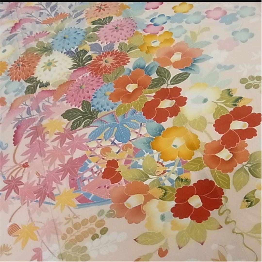 豪華振袖　友禅　花車文　正絹　逸品