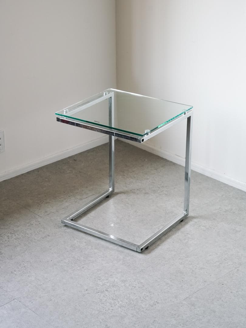 vintage ガラス サイドテーブル モダン・ミッドセンチュリー