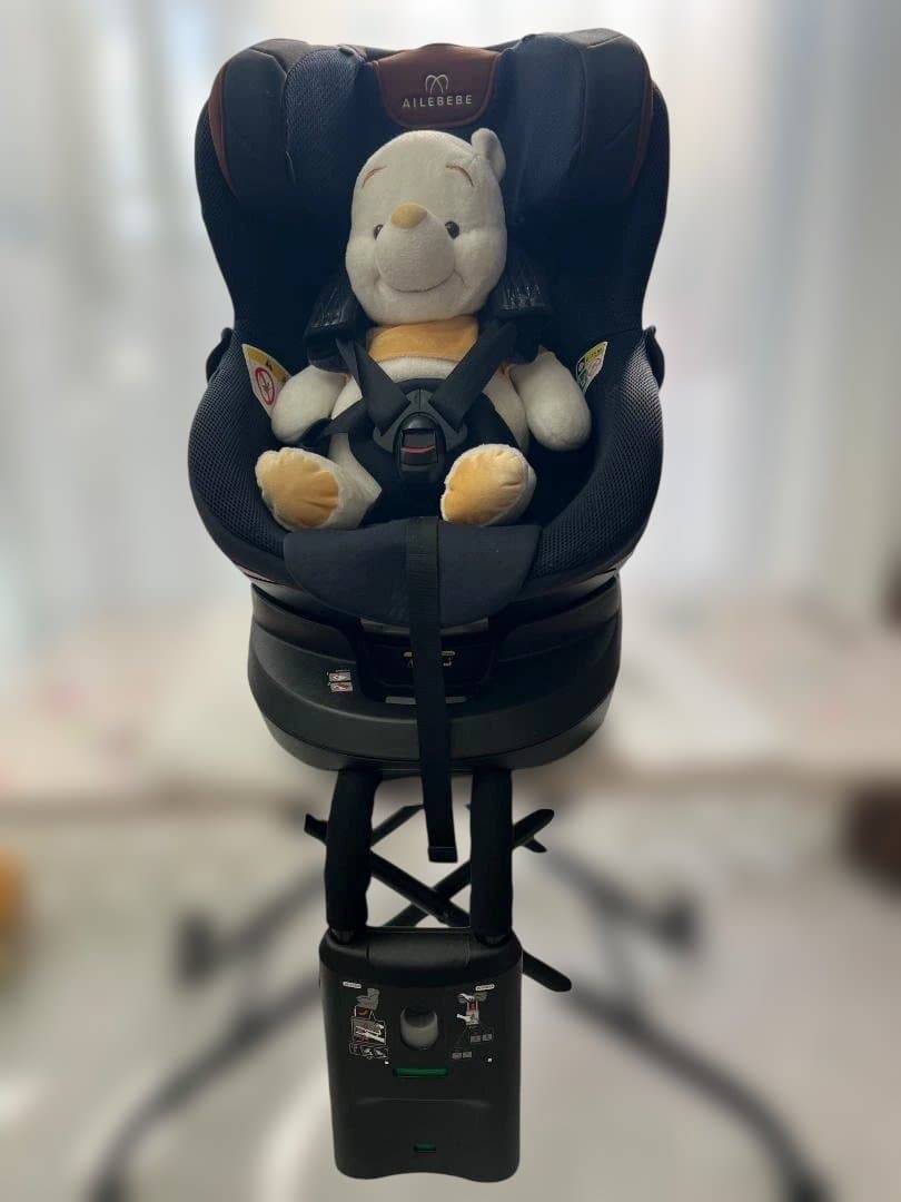 【ミモザ。。♪ 】AILEBEBE ネイビー 回転式チャイルドシート