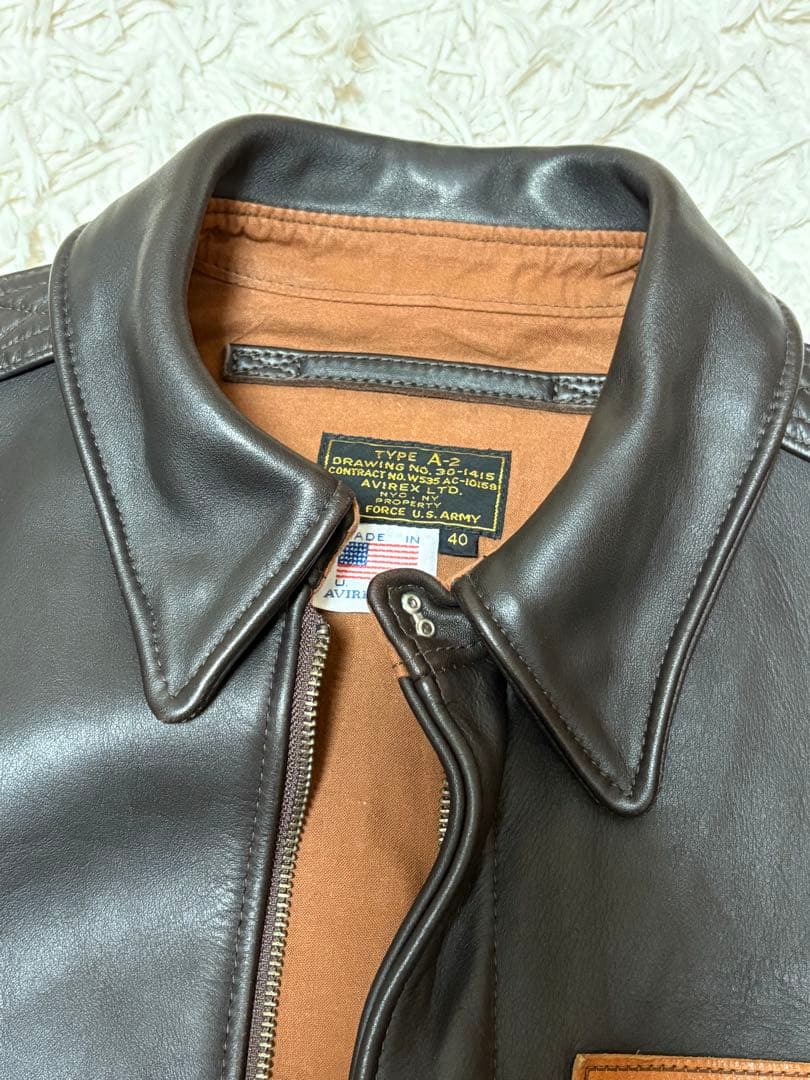 アビレックス　AVIREX A-2 USA製　サイズ40 フライトジャケット