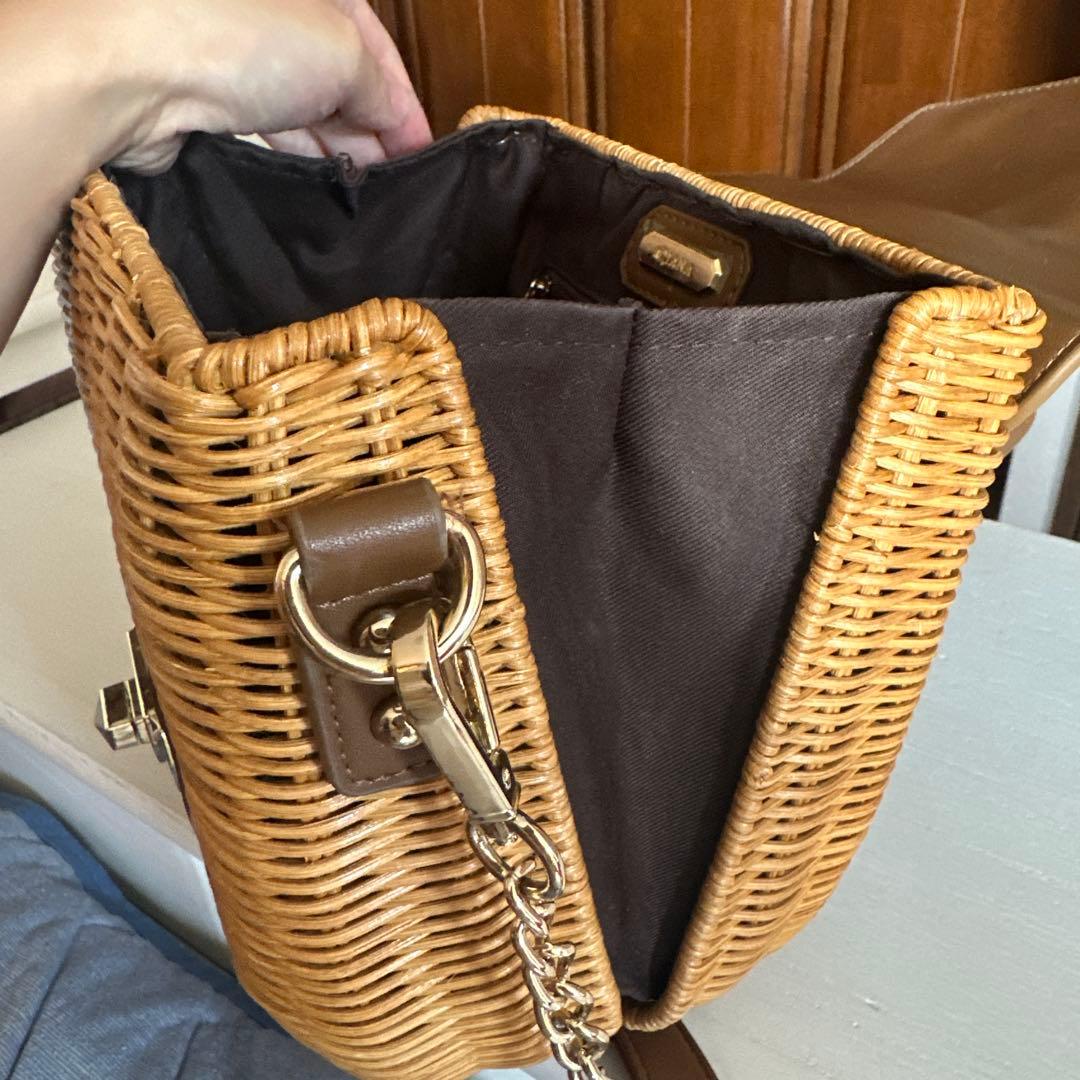 美品 DIANA ブラウンバスケットハンドバッグ