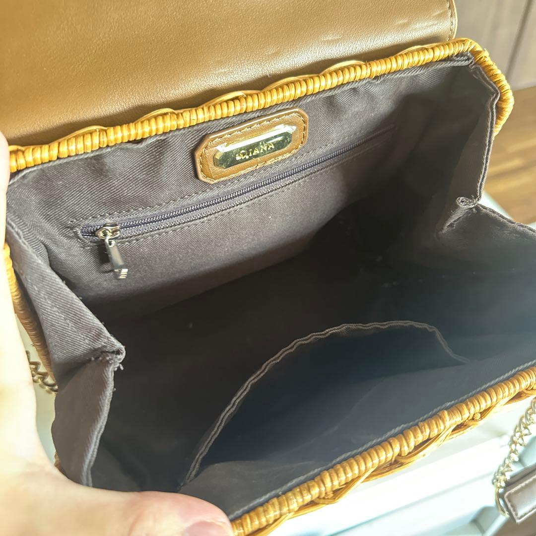 美品 DIANA ブラウンバスケットハンドバッグ