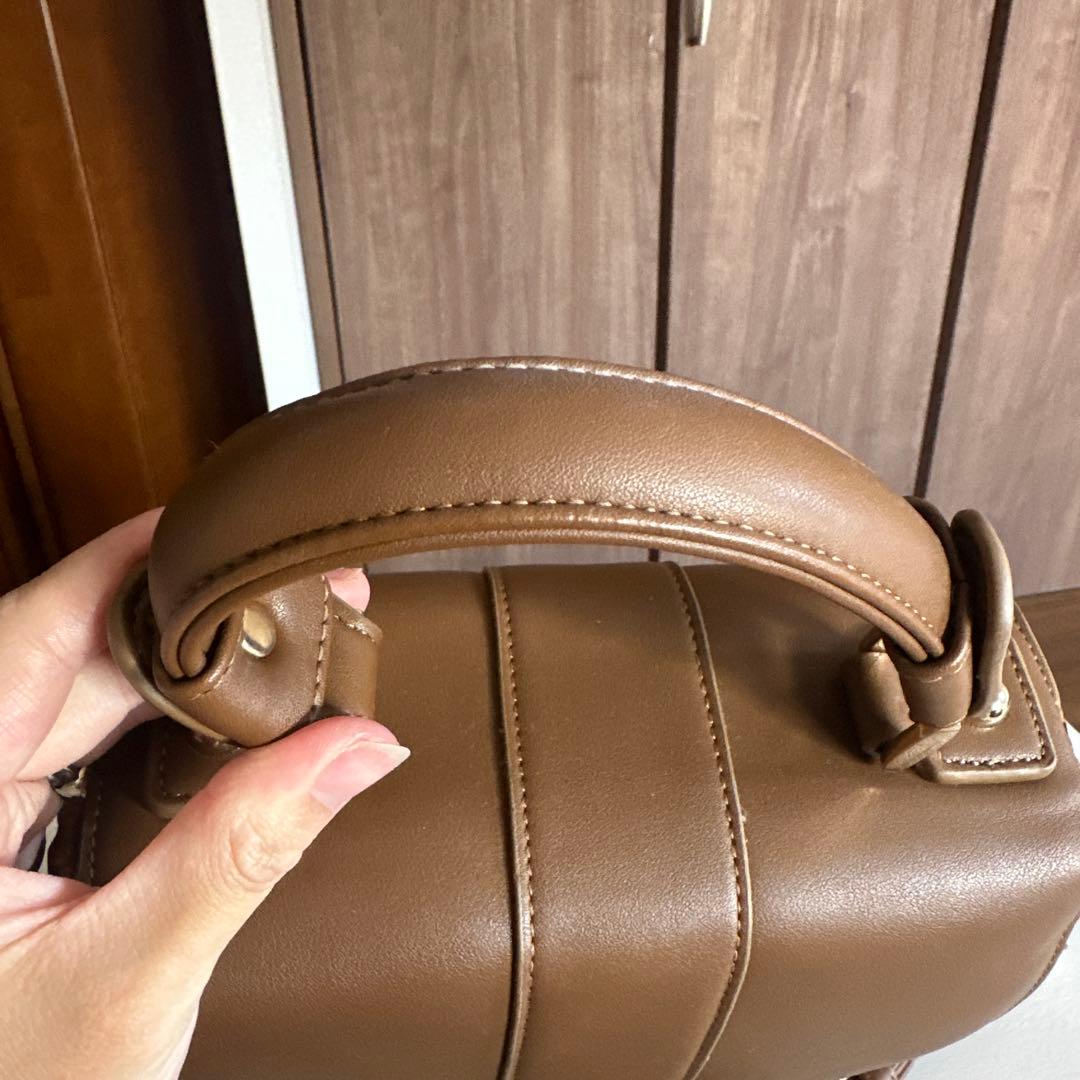 美品 DIANA ブラウンバスケットハンドバッグ