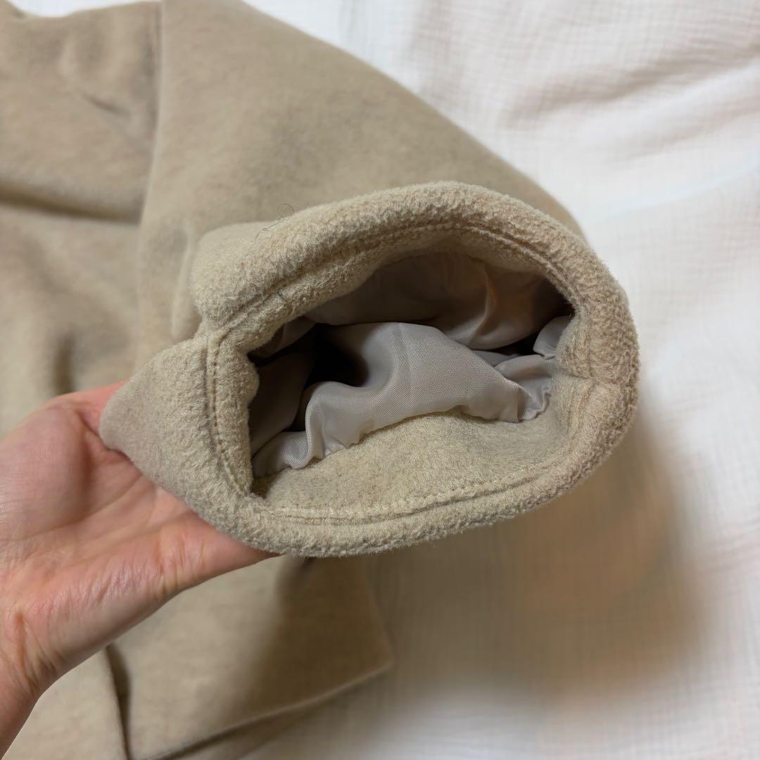 E*l様 Reurie' ダブルジップショートウールコート アイボリー