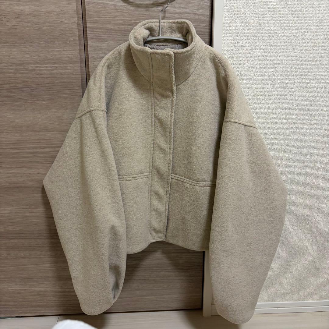 E*l様 Reurie' ダブルジップショートウールコート アイボリー