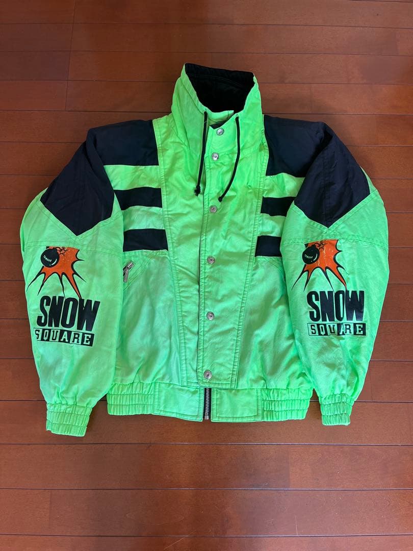 【希少】YAMAHA  SQUARE ジャケット 蛍光グリーン　古着