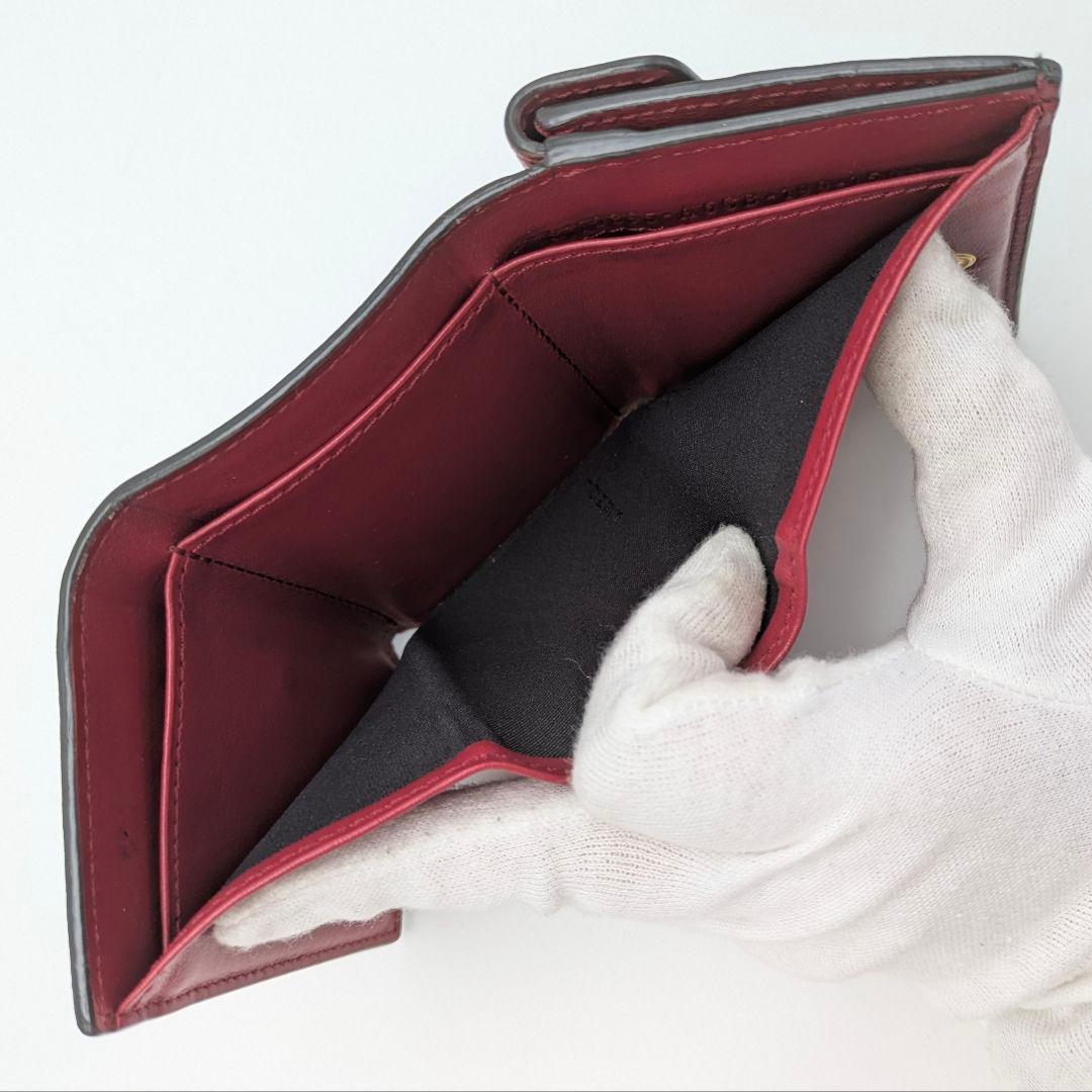 FENDI エフイズ 3つ折り財布 ズッカ レッド コンパクト ミニ財布 F金具