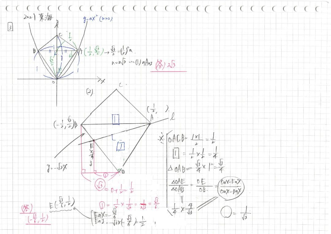 塾講師オリジナル数学解説 全問動画付!! 東海 2021-25 高校入試 過去問