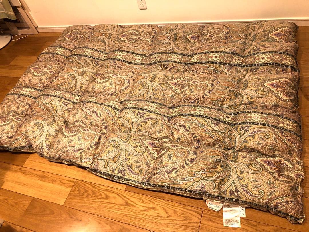 大阪西川 超長綿100% グースダウン93% 手摘み 1.2k 一層 日本製 緑