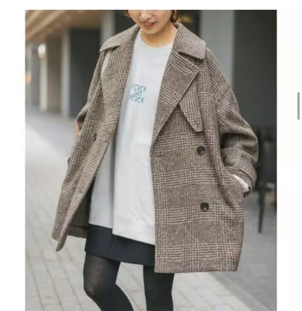 【Spick and Span】Wスライバーチェックハーフコート