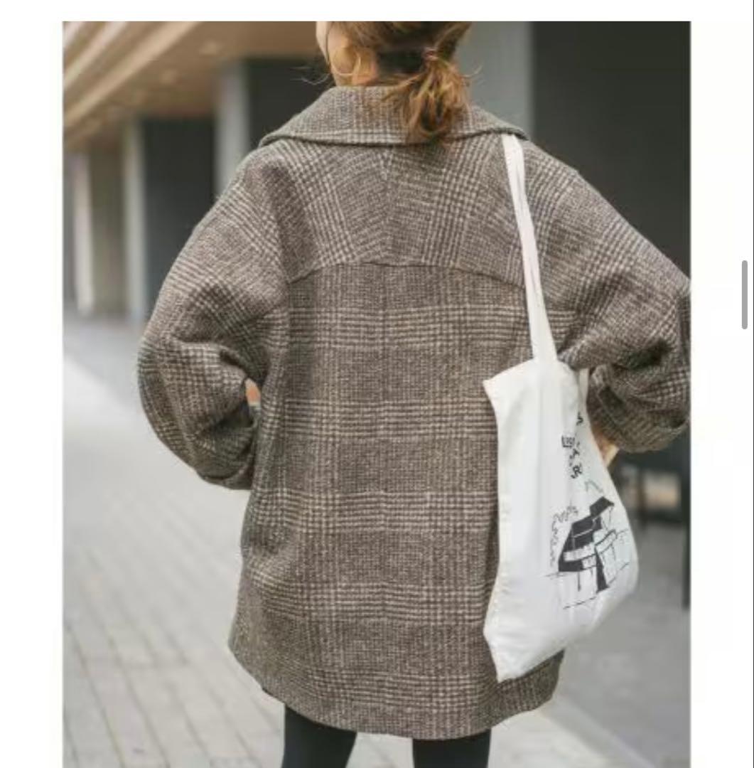 【Spick and Span】Wスライバーチェックハーフコート