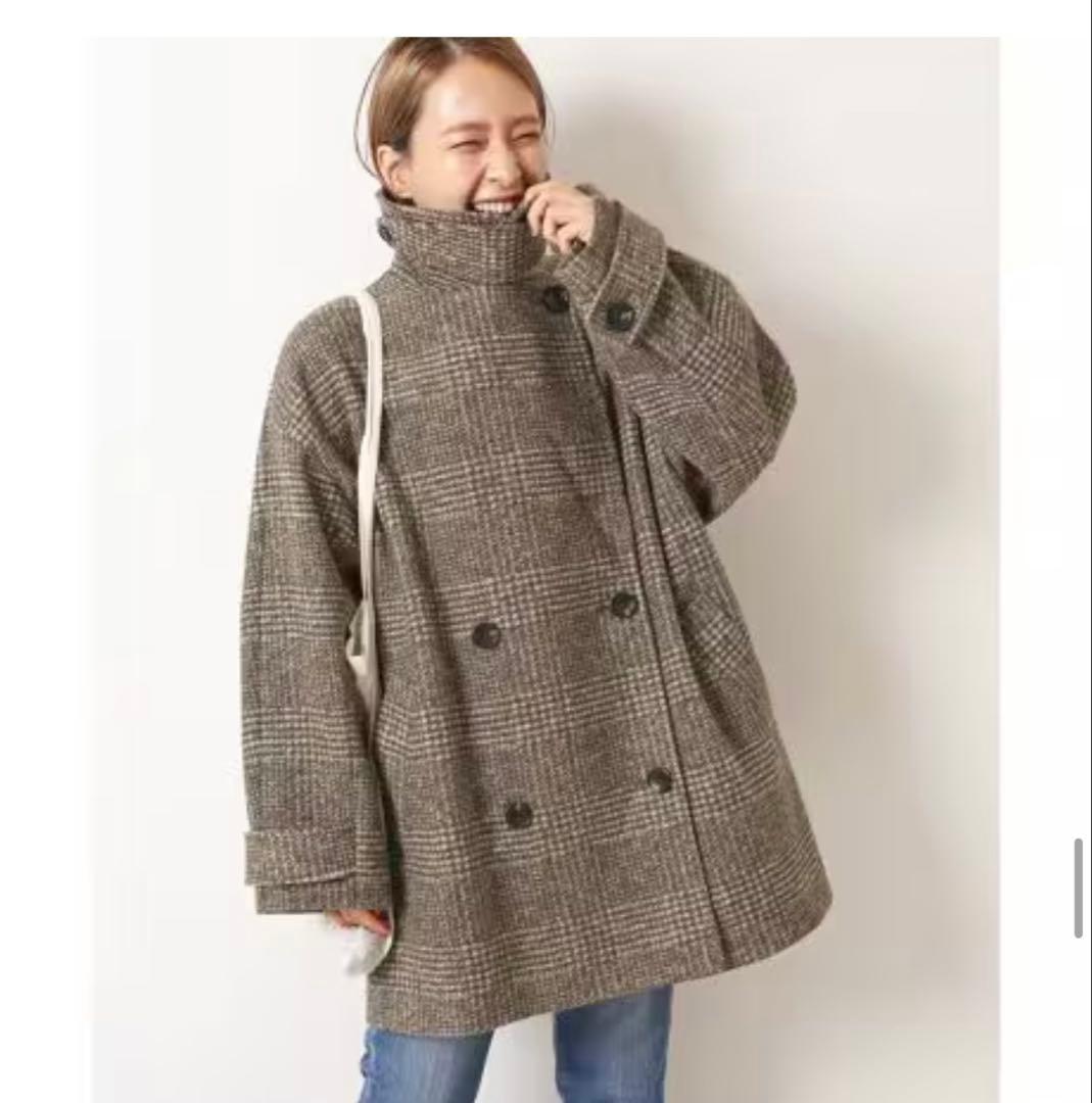 【Spick and Span】Wスライバーチェックハーフコート