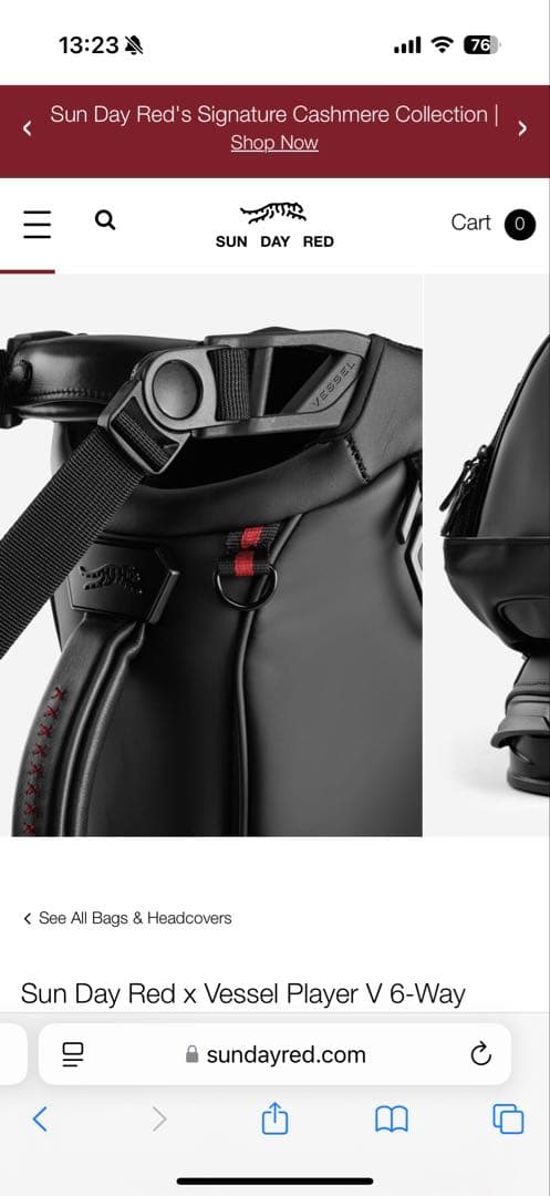 タイガー・ウッズ新ブランド「Sun Day Red」キャディバッグ