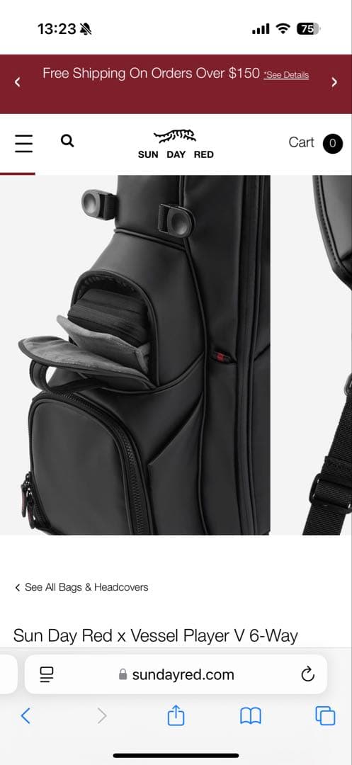 タイガー・ウッズ新ブランド「Sun Day Red」キャディバッグ