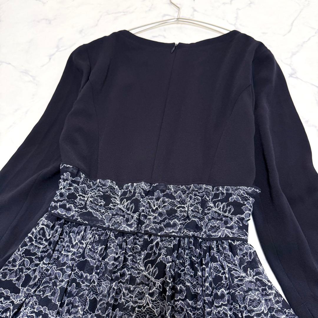 【レリアン】ドッキングワンピース　ウエストゴムベルト　ネイビー　Mサイズ