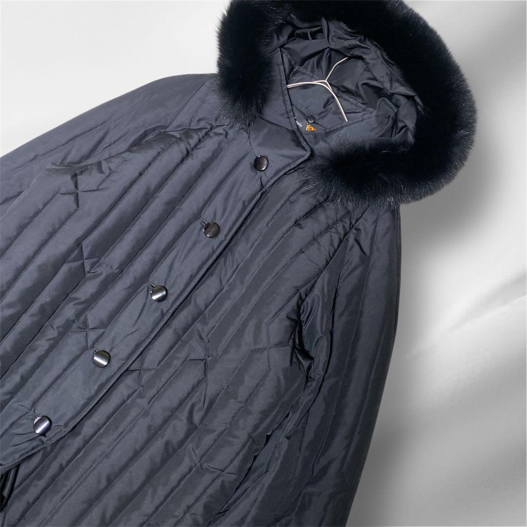 大きいサイズ！ラピーヌ/Le Lapis/シルク生地中綿ダウンロングコート