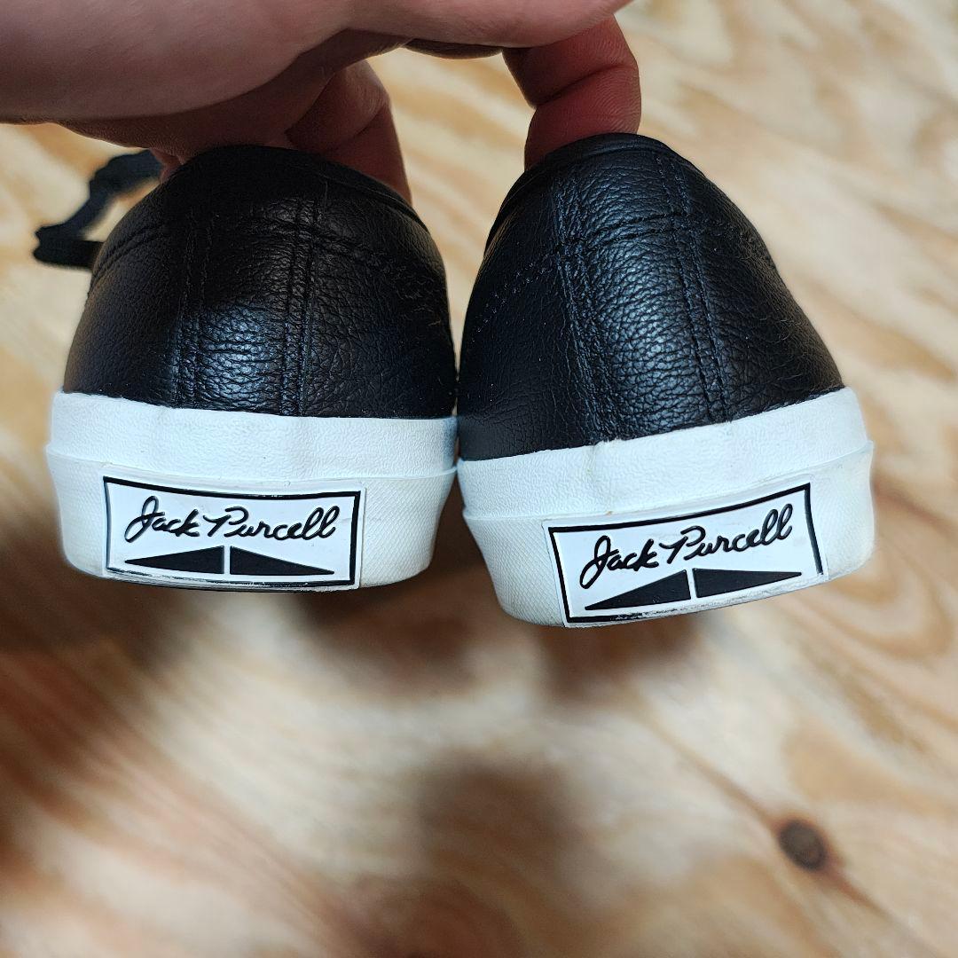 US企画　コンバース　ジャックパーセル　レザー　ブラック　シボ革　希少