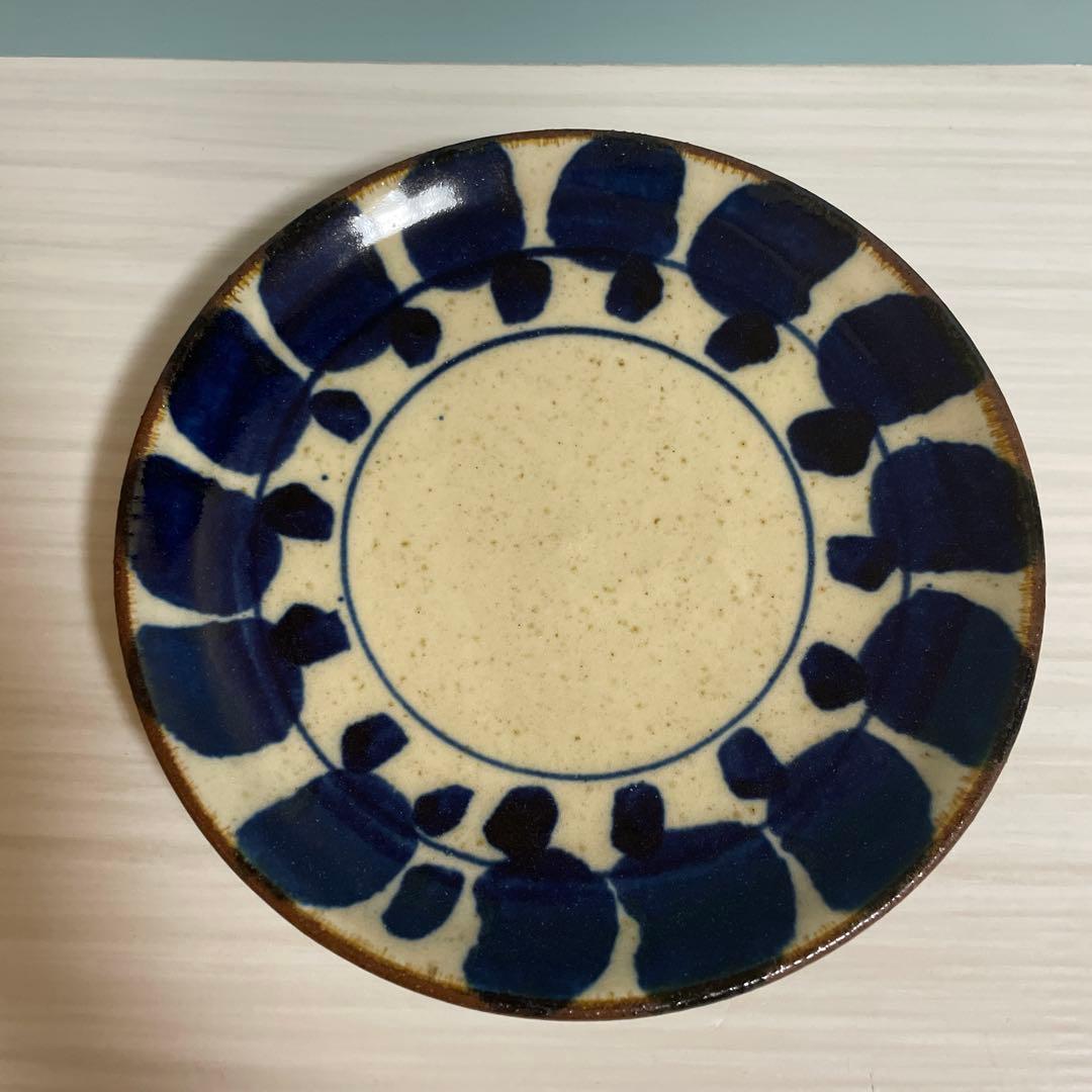 遠藤太郎　約20cm　平皿　木の葉柄　2枚セット