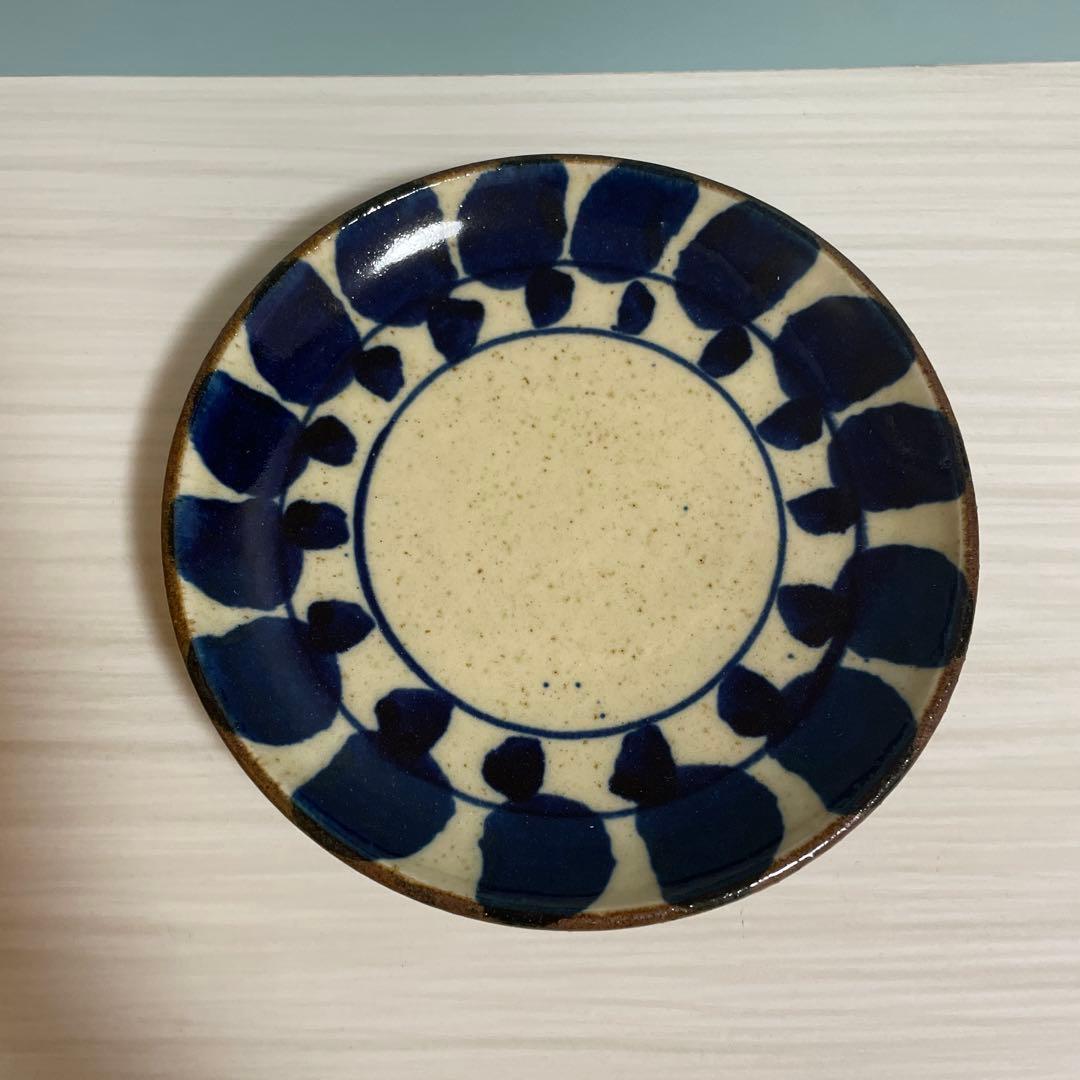 遠藤太郎　約20cm　平皿　木の葉柄　2枚セット