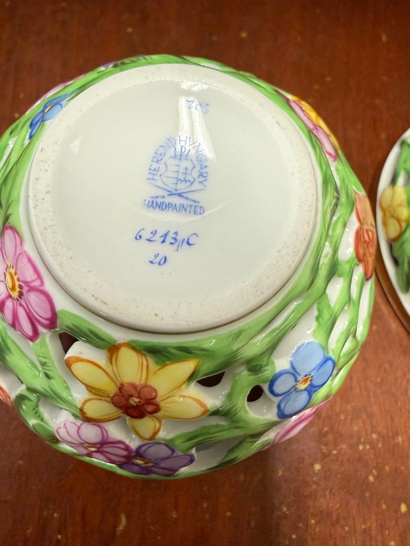 ヘレンド ボンボニエール ミニボウル キャンディポット 透かし 展示保管品