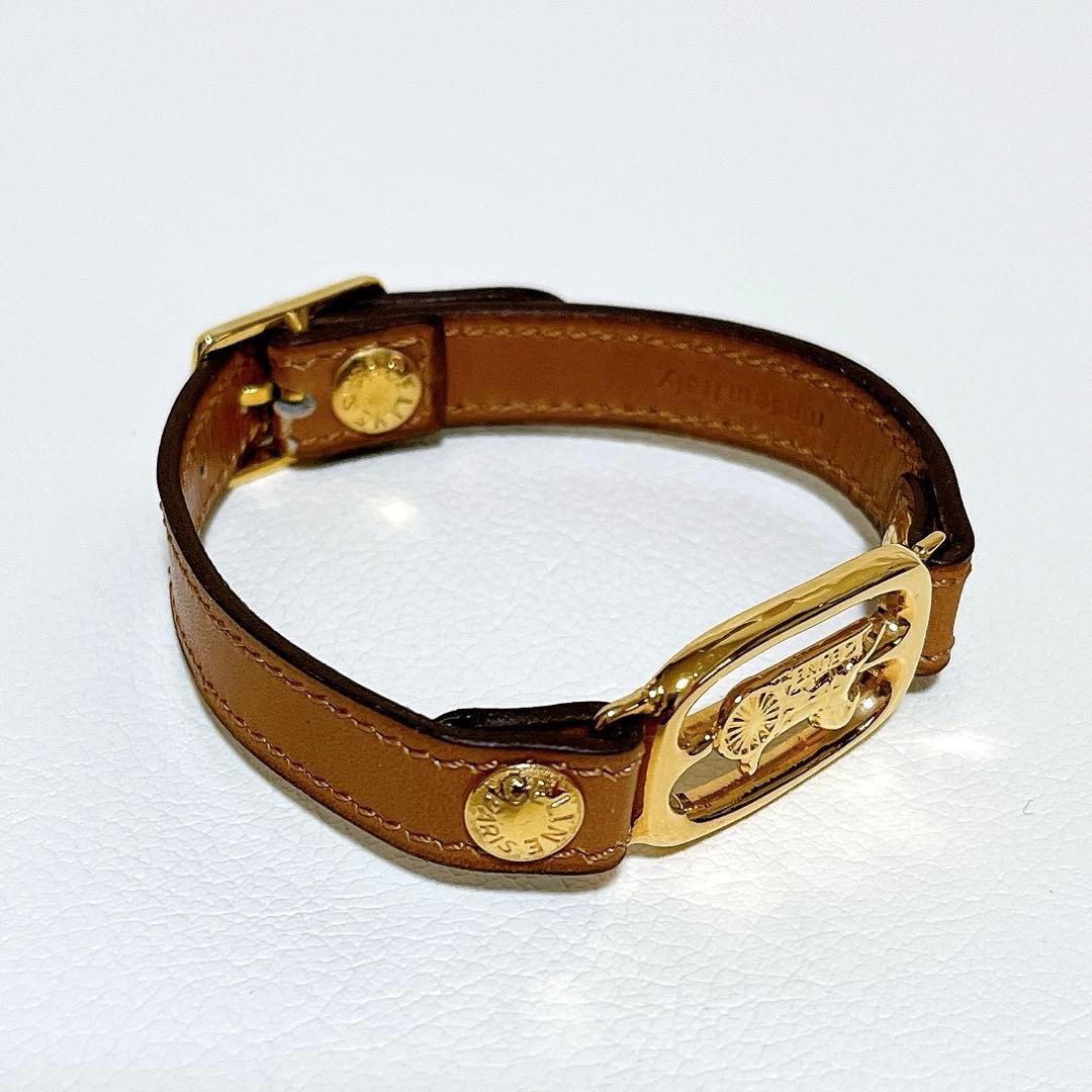 【超希少】セリーヌ CELINE レザーブレス バングル 馬車金具 ビンテージ