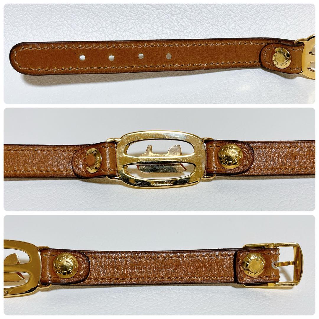 【超希少】セリーヌ CELINE レザーブレス バングル 馬車金具 ビンテージ