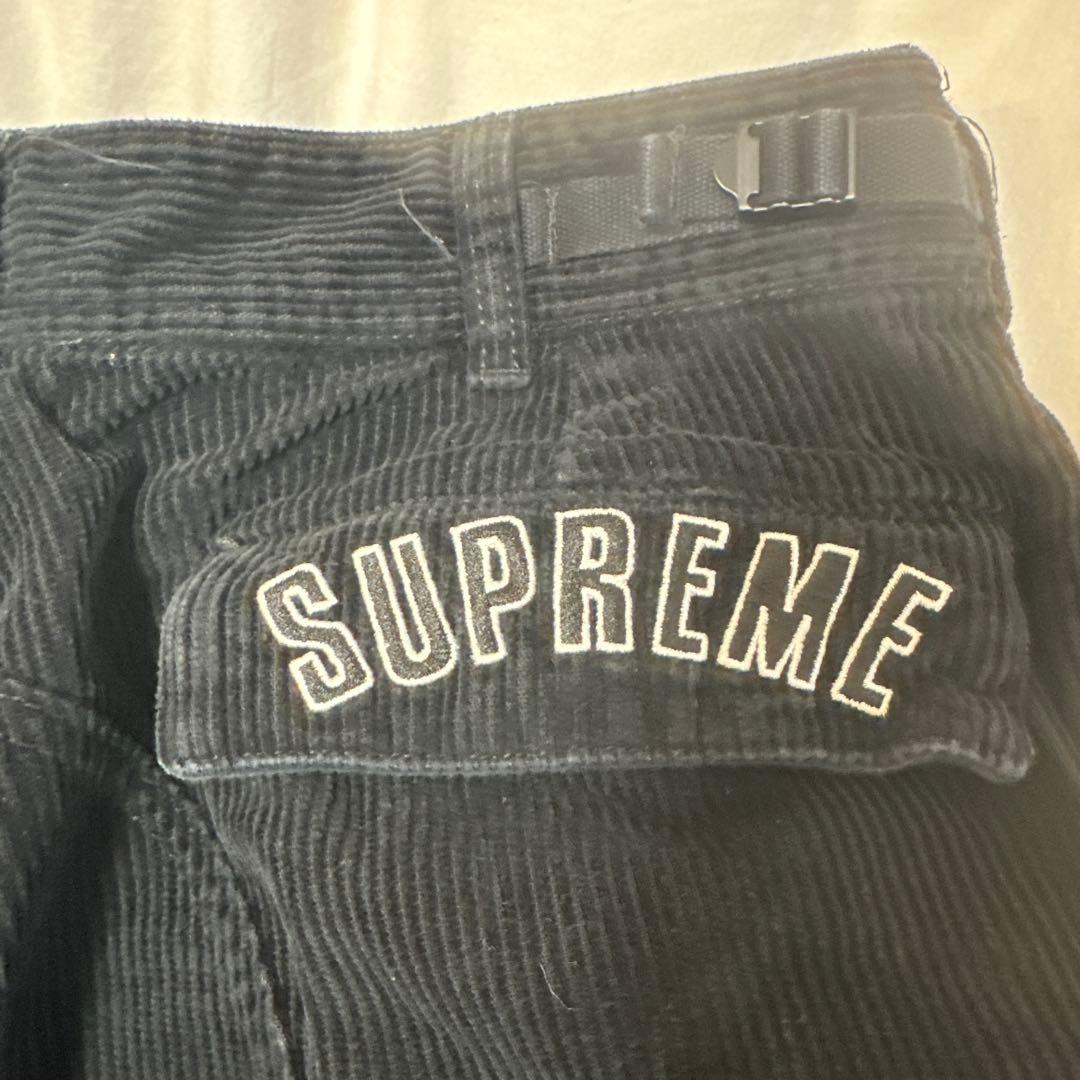Supreme Nike ブラックカーゴパンツ コーデュロイ Sサイズ