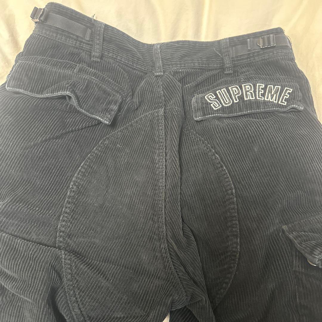 Supreme Nike ブラックカーゴパンツ コーデュロイ Sサイズ