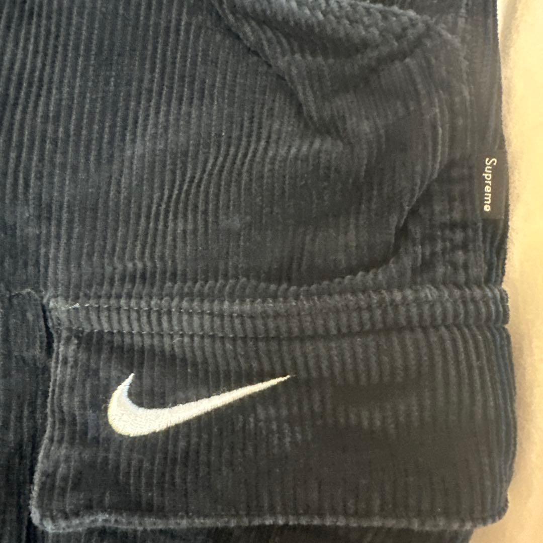Supreme Nike ブラックカーゴパンツ コーデュロイ Sサイズ