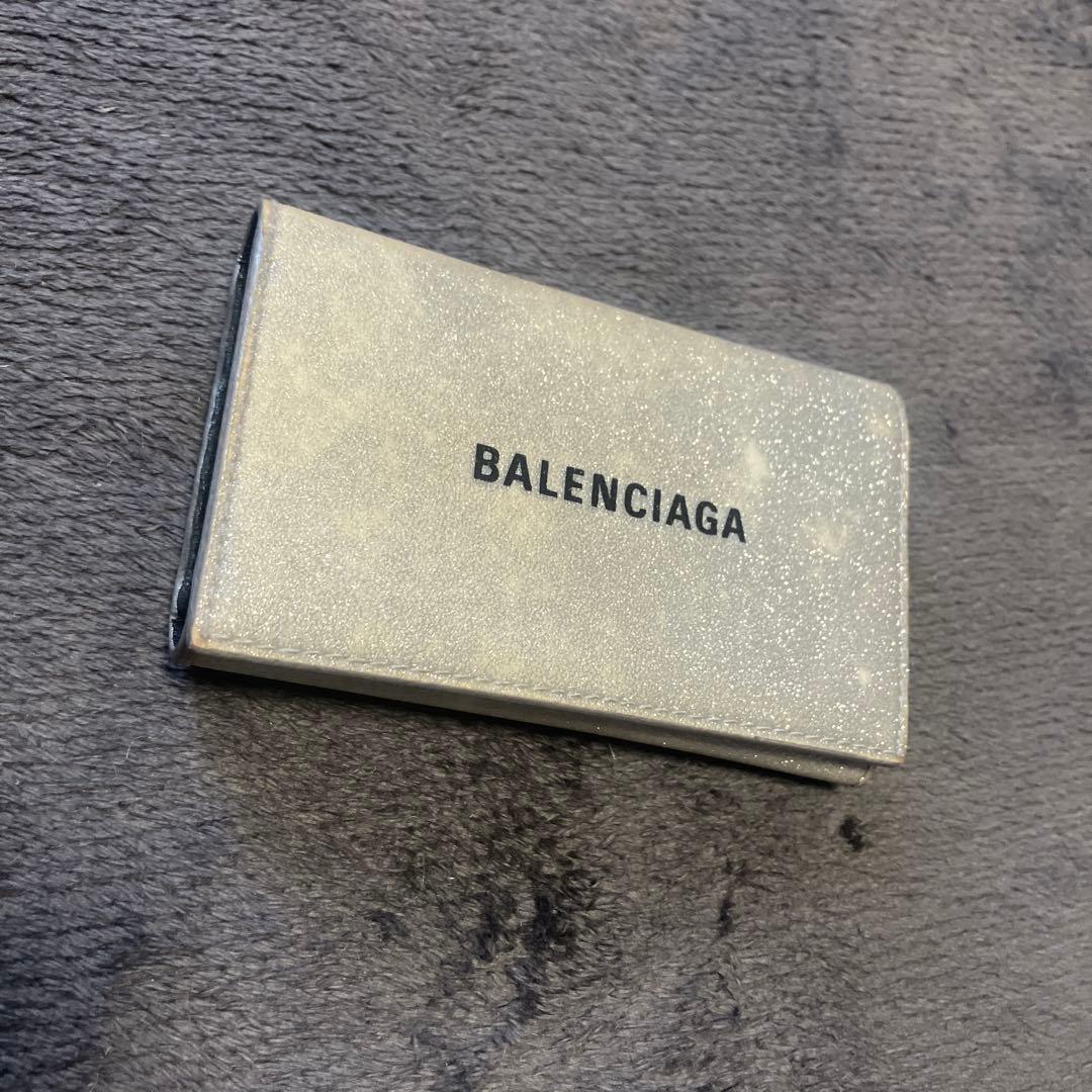 バレンシアガ　キーケース　グリッター　キーリング　ラメ　ストラップ　キーホルダー