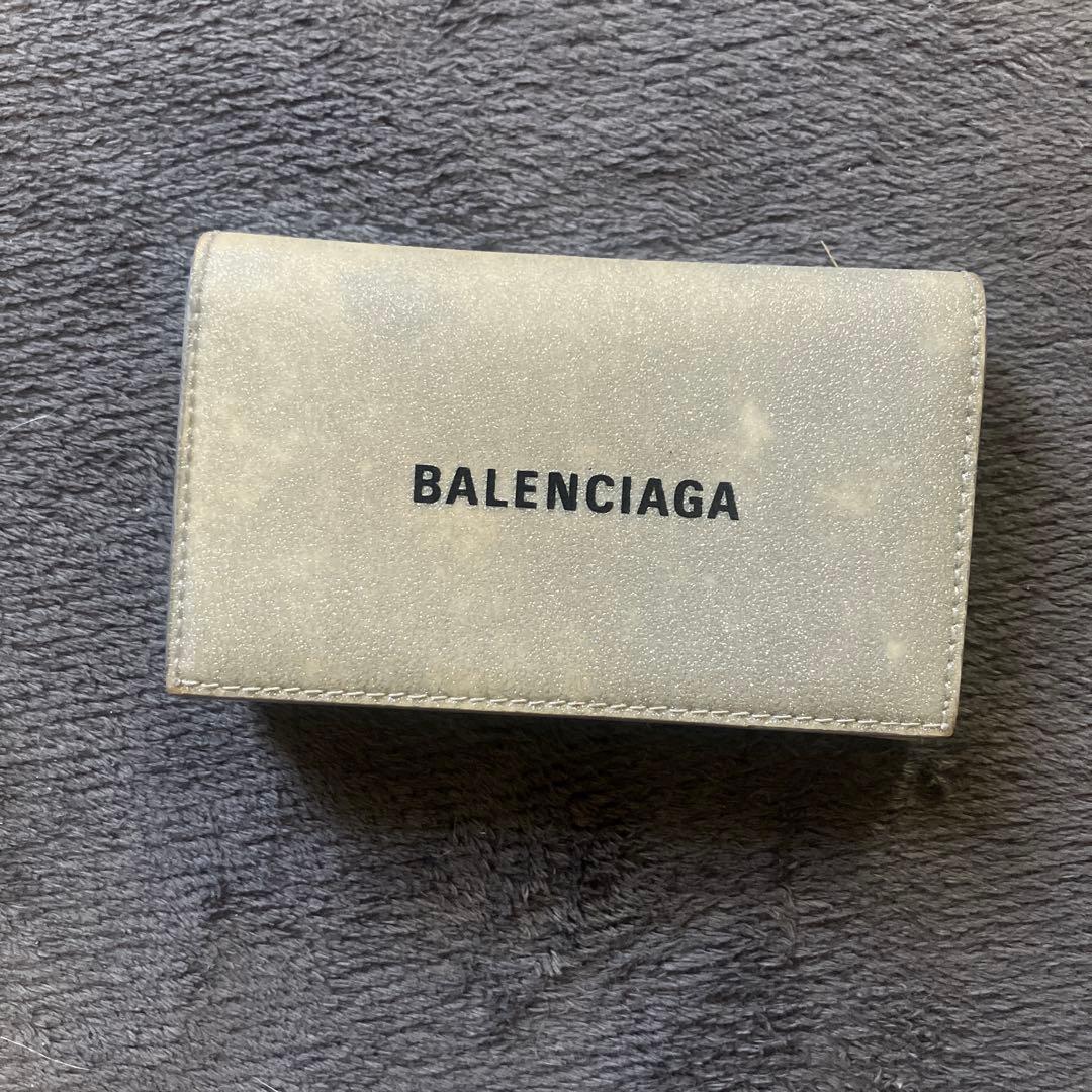 バレンシアガ　キーケース　グリッター　キーリング　ラメ　ストラップ　キーホルダー