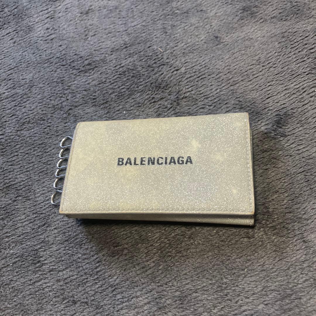 バレンシアガ　キーケース　グリッター　キーリング　ラメ　ストラップ　キーホルダー